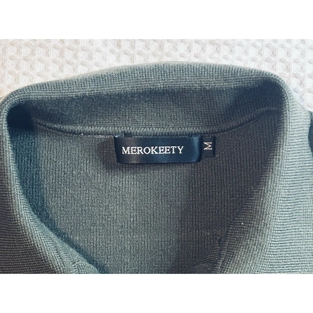MEROKEETY Women's Medium Open Front Cardigan Long Sleeve Pockets Shacket